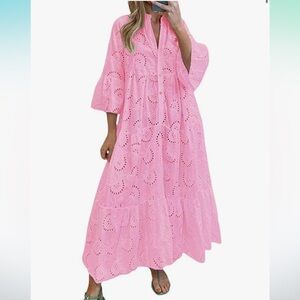 Women’s button down pink dress